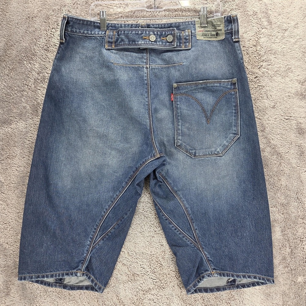 Vintage Levis Engineered Shorts Mens 36 Buckle Back 10th Anniversary Twisted One